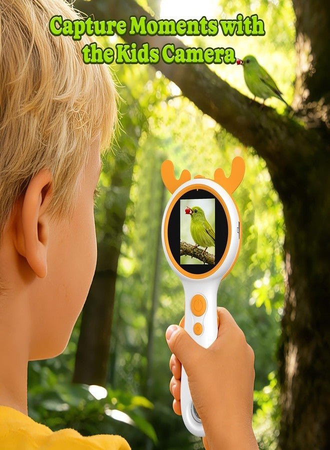 Aikokkl Kids Microscope Orange Deer - Digital Handheld STEM Kit & 1080P Camera (600x Zoom) - Portable Science Toy for Outdoor Camping & Backyard Fun - Gift for Boys & Girls Age 5-12 - Image 2